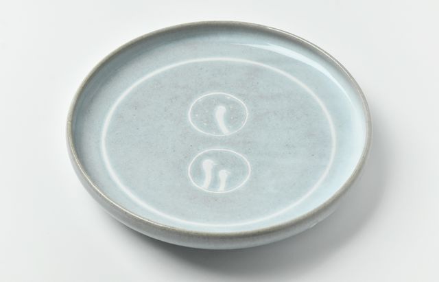 松本優樹 11 もみ灰釉8寸浅鉢（絵） ｜ 暮らしのうつわ花田 和食器 通販