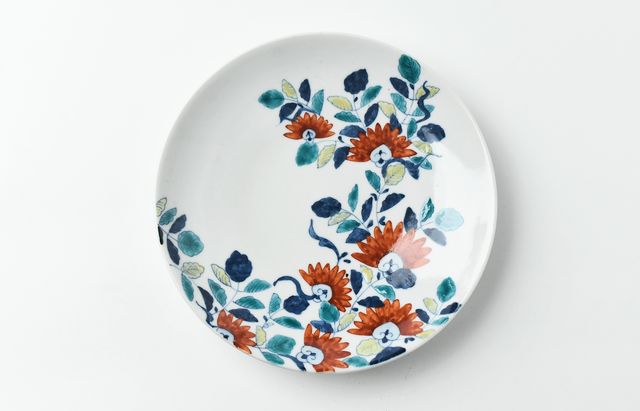 ほたる窯 色絵草花文木瓜皿 ｜ 暮らしのうつわ花田 和食器 通販