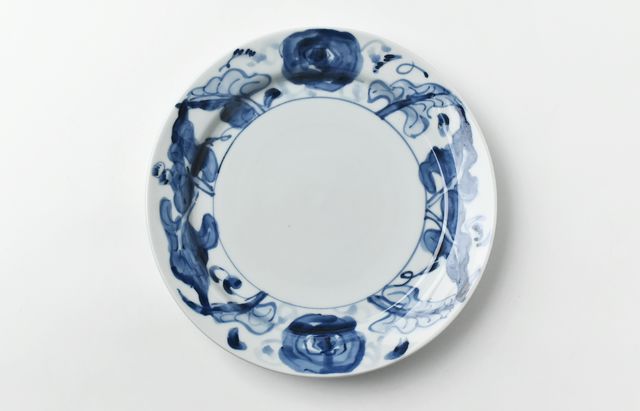 吉岡将弐 手付7寸深皿花葉文 ｜ 暮らしのうつわ花田 和食器 通販