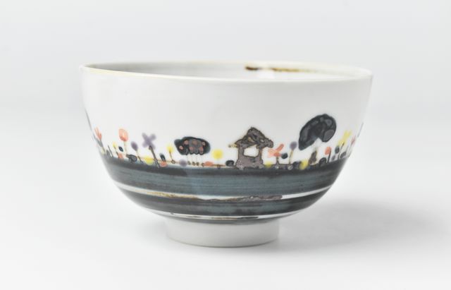 徳永遊心 色絵家並み 蕎麦猪口 ｜ 暮らしのうつわ花田 和食器 通販