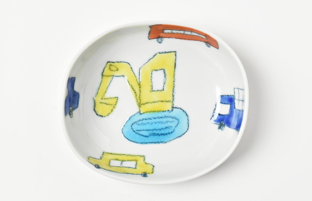 松浦コータロー　虎とウサギの絵柄 陶器皿 松浦コータロー 虎とウサギの絵柄 陶器皿 松浦コータロー 虎と