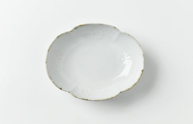 水野克俊 白磁口紅蝶形皿 ｜ 暮らしのうつわ花田 和食器 通販