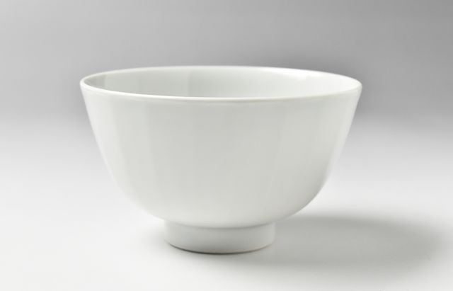 水野克俊 白磁面取飯碗