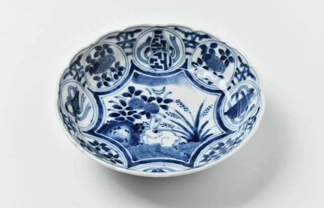 岩永浩 芙蓉手兎文輪花向付