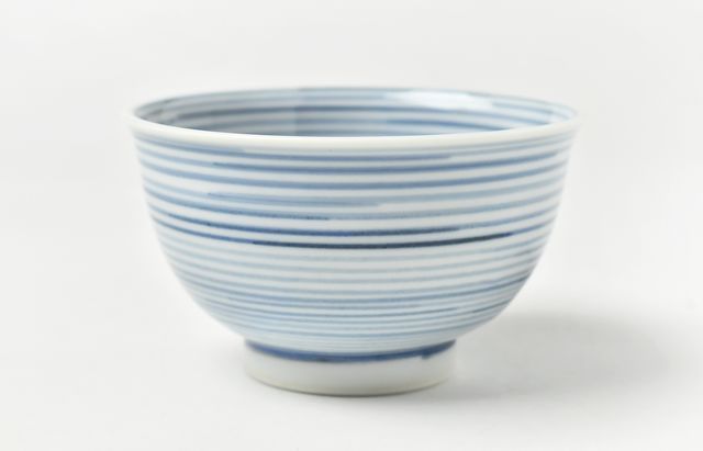 海野裕 飯碗染付輪線文