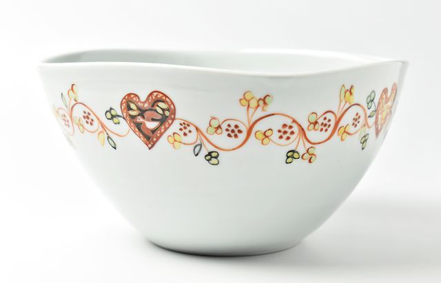 【一点もの】岡本修 ◆赤絵唐草文深鉢