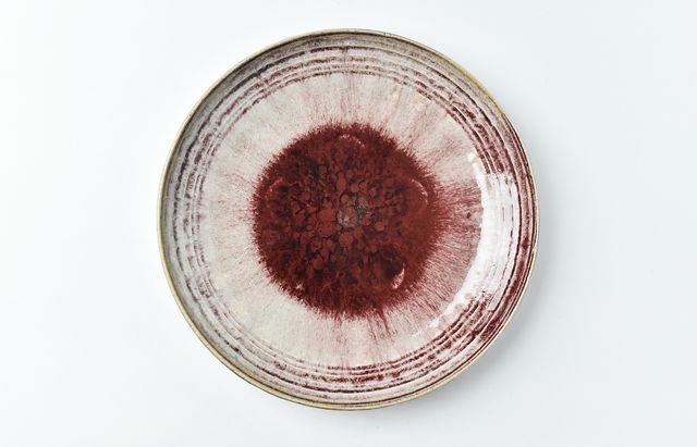 雪ノ浦裕一 15 桃釉花文皿