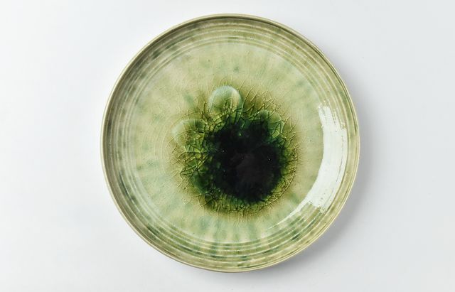 雪ノ浦裕一 16 緑釉花文皿