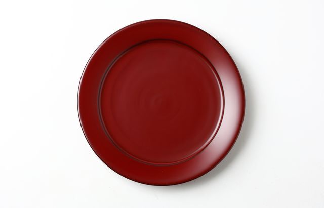 玉山保男 PLATE（6寸）本朱 トチ