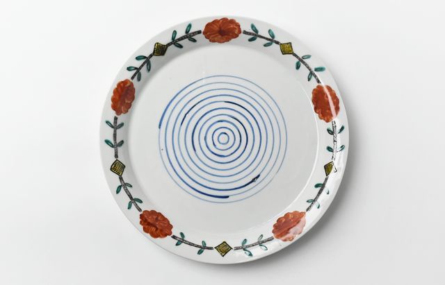 山本恭代 33 色絵梅水仙菊図台皿 ｜ 暮らしのうつわ花田 和食器 通販