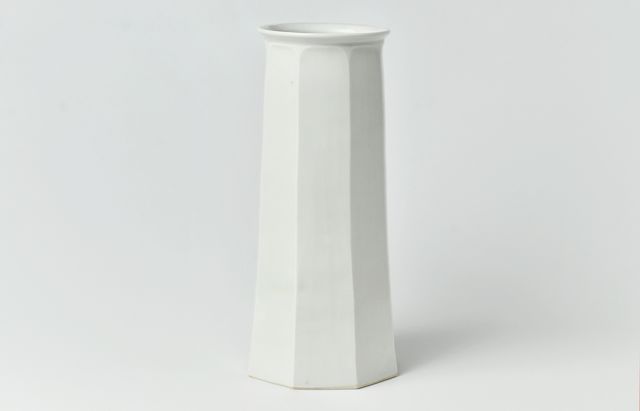 阿部春弥・みか 4 白磁面取花器A ｜ 暮らしのうつわ花田 和食器 通販