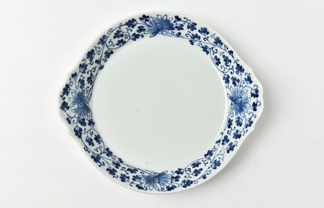 吉岡将弐 手付7寸深皿花唐草