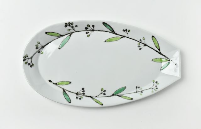 ほたる窯 色絵草花文木瓜皿 ｜ 暮らしのうつわ花田 和食器 通販