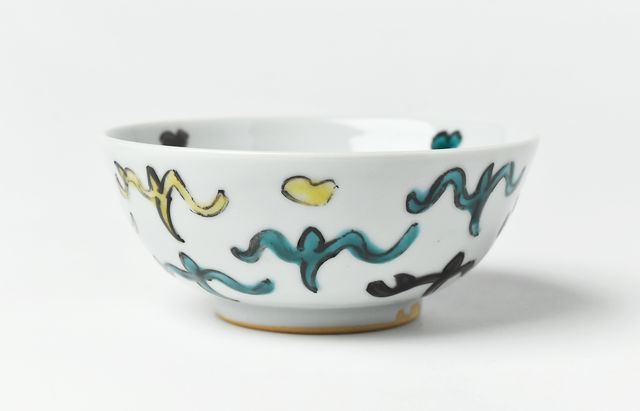 山本恭代 飯碗 色絵こより遊び（浅） ｜ 暮らしのうつわ花田 和食器 通販