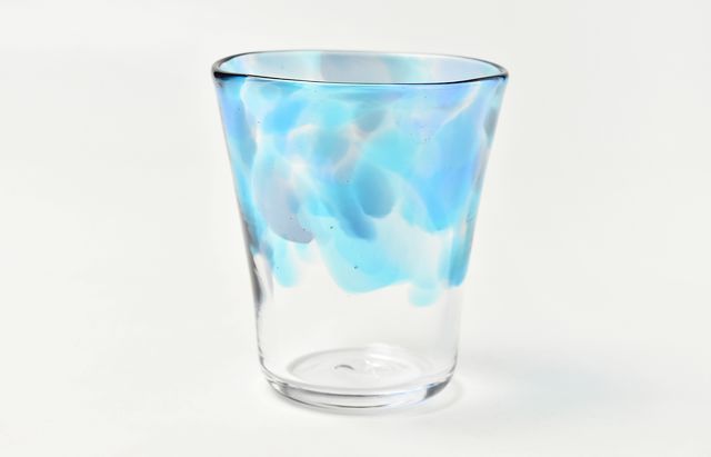 河上智美水彩タンブラー（青濃淡）