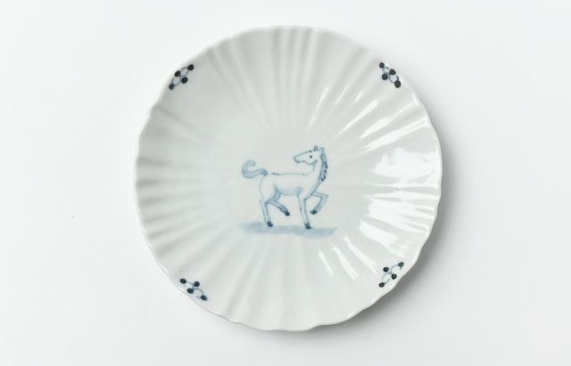 長谷川由香 線に点紋楕円大鉢 作家｜和食器 通販 暮らしのうつわ 花田