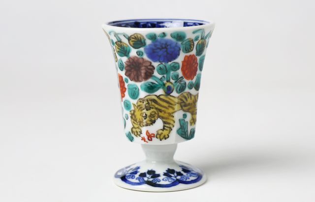 浦陽子 24 色絵百花文馬上杯 虎 ｜ 暮らしのうつわ花田 和食器 通販
