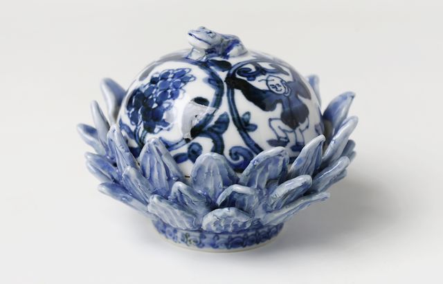 浦陽子 16 祥瑞蓮華唐子図蓋物（豆男） ｜ 暮らしのうつわ花田 和食器 通販
