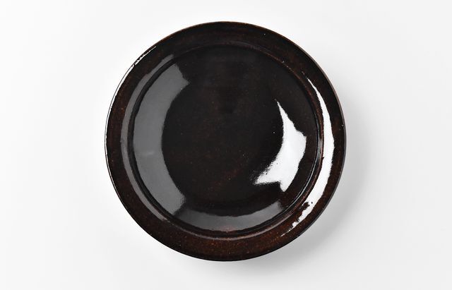 城進 56 アメ釉7寸皿