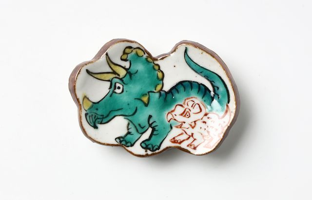松浦コータロー 5 色絵トリケラトプス箸置 ｜ 暮らしのうつわ花田 和
