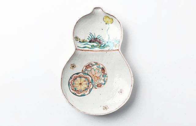 松浦ナオコ 1 色絵丸紋瓢皿 ｜ 暮らしのうつわ花田 和食器 通販