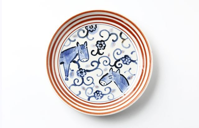 松浦ナオコ 2B 馬の染付6.5寸皿 ｜ 暮らしのうつわ花田 和食器 通販