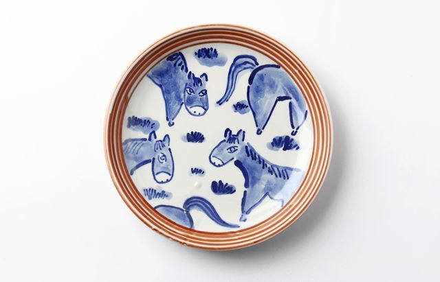 松浦ナオコ 2F 馬の染付6.5寸皿 ｜ 暮らしのうつわ花田 和食器 通販
