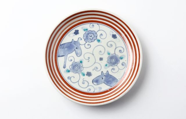 松浦ナオコ 2F 馬の染付6.5寸皿 ｜ 暮らしのうつわ花田 和食器 通販