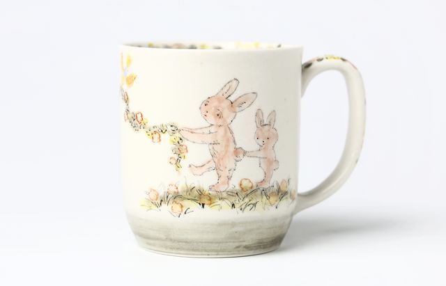 松浦ナオコ 12 猫とうさぎのマグカップ（みんなでリース作り