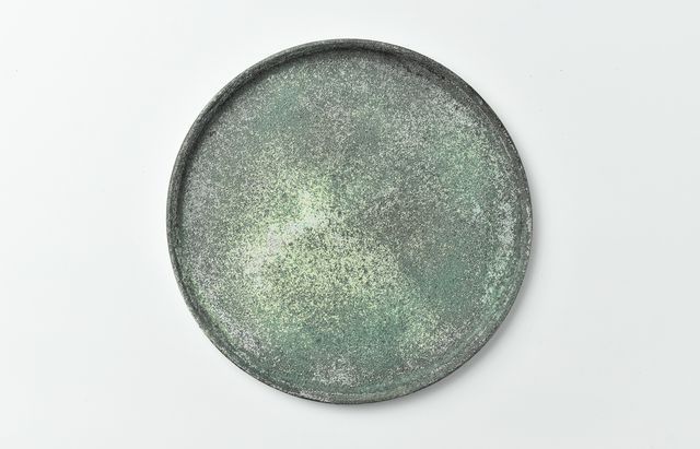 野口悦士 241 緑青 6寸平皿 ｜ 暮らしのうつわ花田 和食器 通販