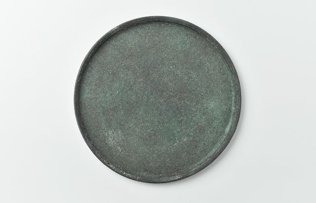 野口悦士 243 緑青 6寸平皿