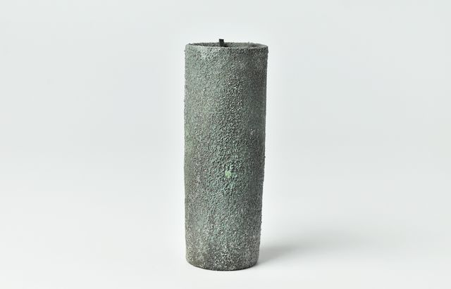 野口悦士 270 緑青 筒掛花入SS
