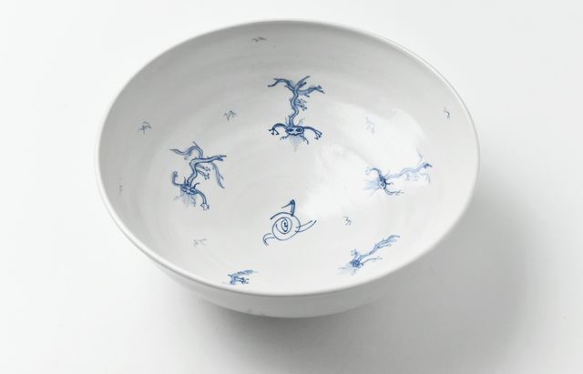 水垣千悦 90 染付6寸鉢 鶴 ｜ 暮らしのうつわ花田 和食器 通販
