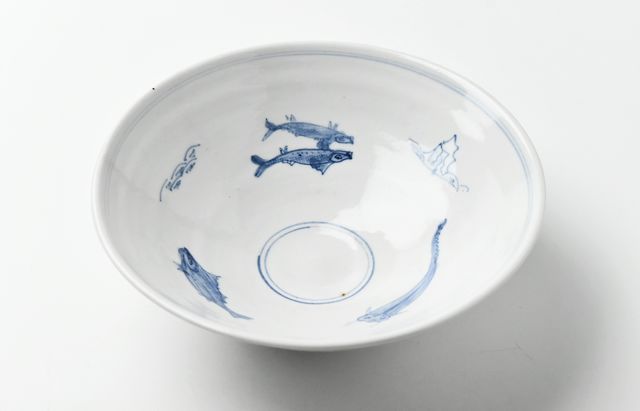 水垣千悦 90 染付6寸鉢 鶴 ｜ 暮らしのうつわ花田 和食器 通販