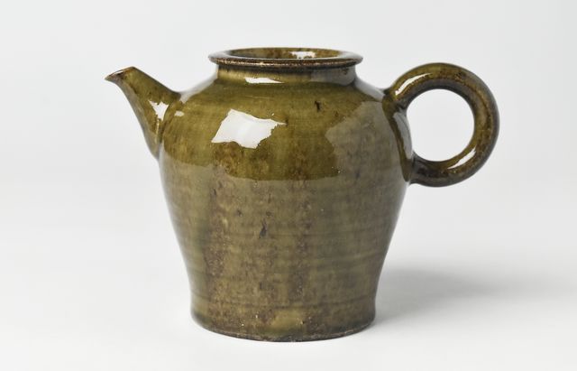 日高伸治 1E ティーポットLアメ緑釉 ｜ 暮らしのうつわ花田 和食器 通販