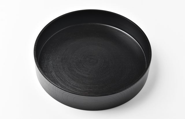 【ミクさん専用】欅半月盆2枚　現代漆工芸品 くらふとくらぶ八の蔵 15000190 乱引半月盆 黒渕天朱 福井クラフト 5寸サイズ - 【通販