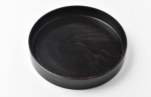 ふじい製作所 139 漆と和紙 丸角皿 大 グレー ｜ 暮らしのうつわ