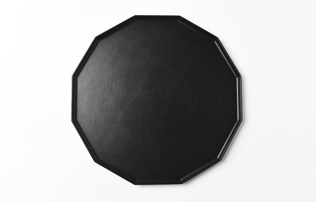 ふじい製作所 38 漆と和紙 十二角盆 黒 ｜ 暮らしのうつわ花田 和食器 通販