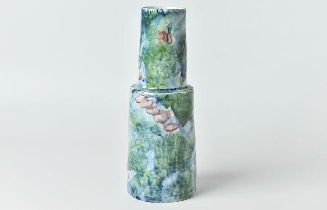 青花器 花瓶 陶磁器 大壺 高35cm X37cm 箱付 時代物 青花器 花瓶 陶磁器 大壺 高35cm X37cm 箱付 時代物 美術品