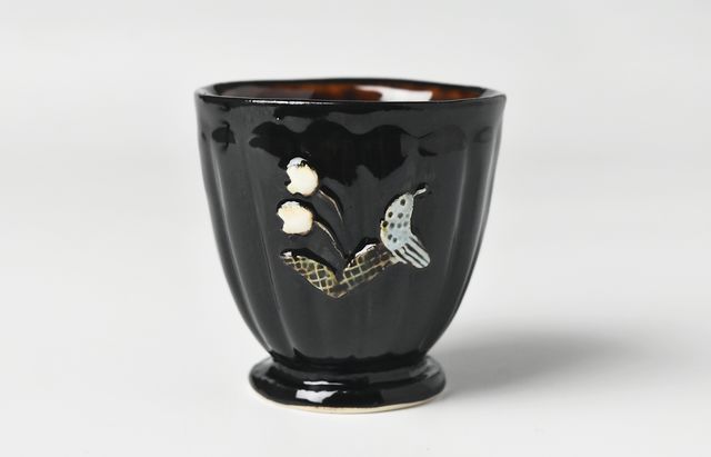 矢島操 14C あめ釉はりつけ文カップ ｜ 暮らしのうつわ花田 和食器 通販