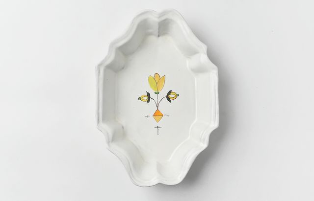 安部太一 11 白釉色絵ドレープ長方皿深