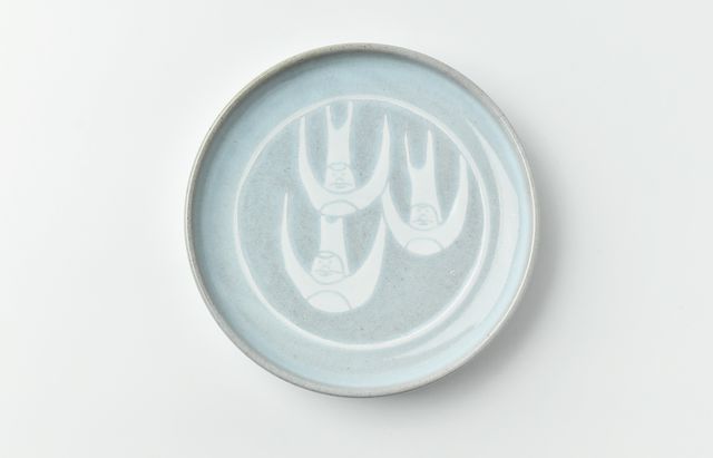 松本優樹 6 もみ灰釉尺皿（絵） ｜ 暮らしのうつわ花田 和食器 通販