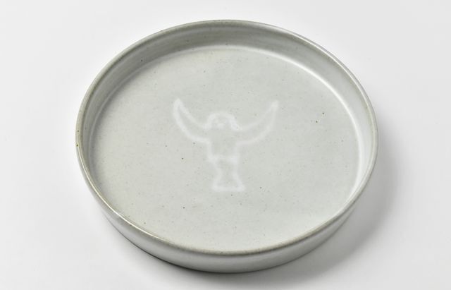 松本優樹 32 もみ灰釉7寸銅鑼鉢（絵） ｜ 暮らしのうつわ花田 和食器 通販