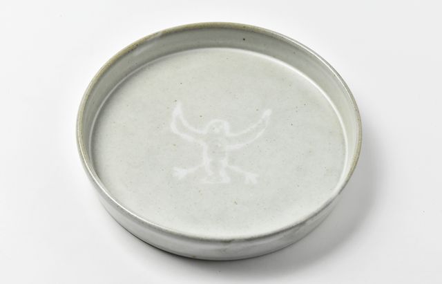 松本優樹 38 もみ灰釉7寸銅鑼鉢（絵）