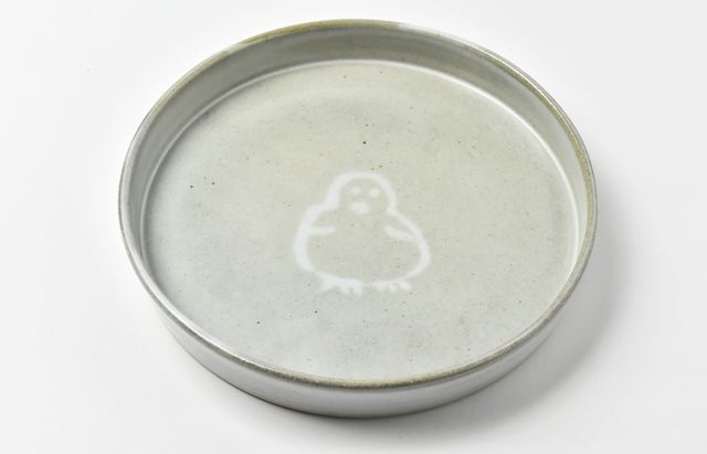 松本優樹 39 もみ灰釉7寸銅鑼鉢（絵）