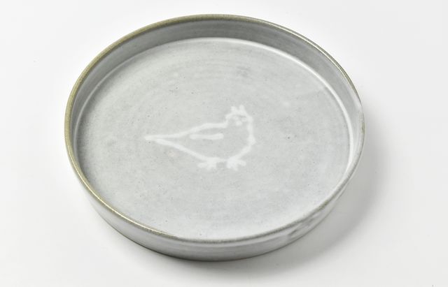 松本優樹 45 もみ灰釉7寸銅鑼鉢（絵）