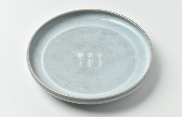 松本優樹 11 もみ灰釉8寸浅鉢（絵） ｜ 暮らしのうつわ花田 和食器 通販