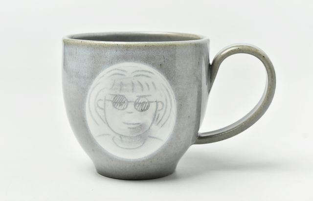 松本優樹 もみ灰釉マグカップ（絵）B