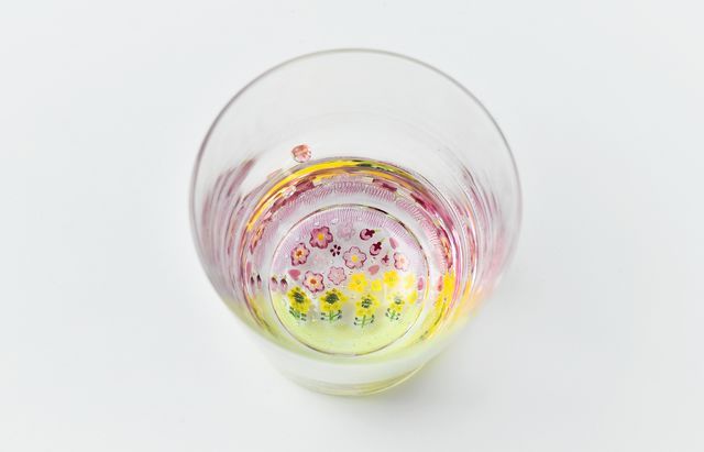 三留舞 13B 桜と菜の花 グラス ｜ 暮らしのうつわ花田 和食器 通販