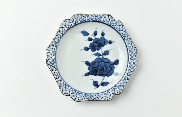 小林巧征 輪花六角皿牡丹文 ｜ 暮らしのうつわ花田 和食器 通販